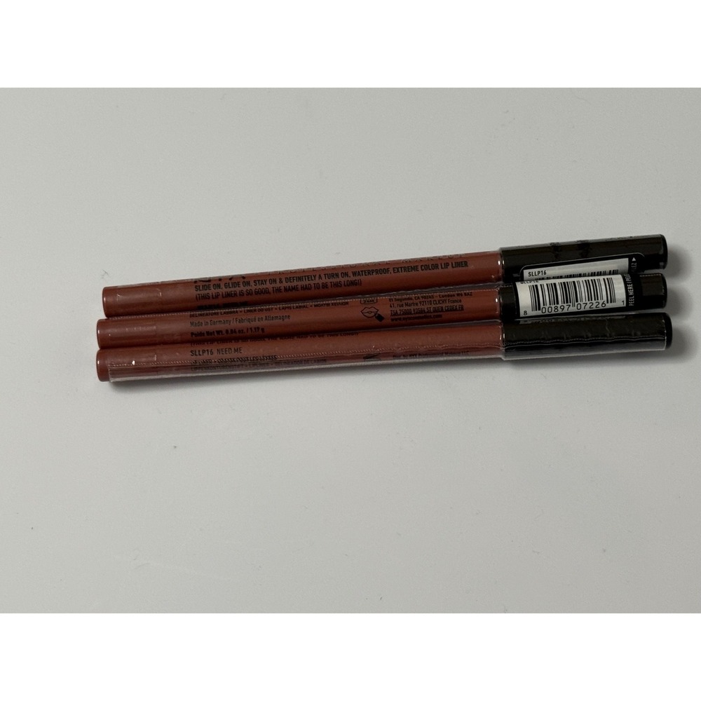 NYX Slide On Lip Liner Need Me SLLP16 Waterproof Extreme Color 3 Pack NEW SEALED